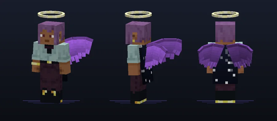 Starfield cape with halo and ender wings